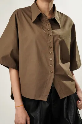 Crest Brown Oversized Shirt