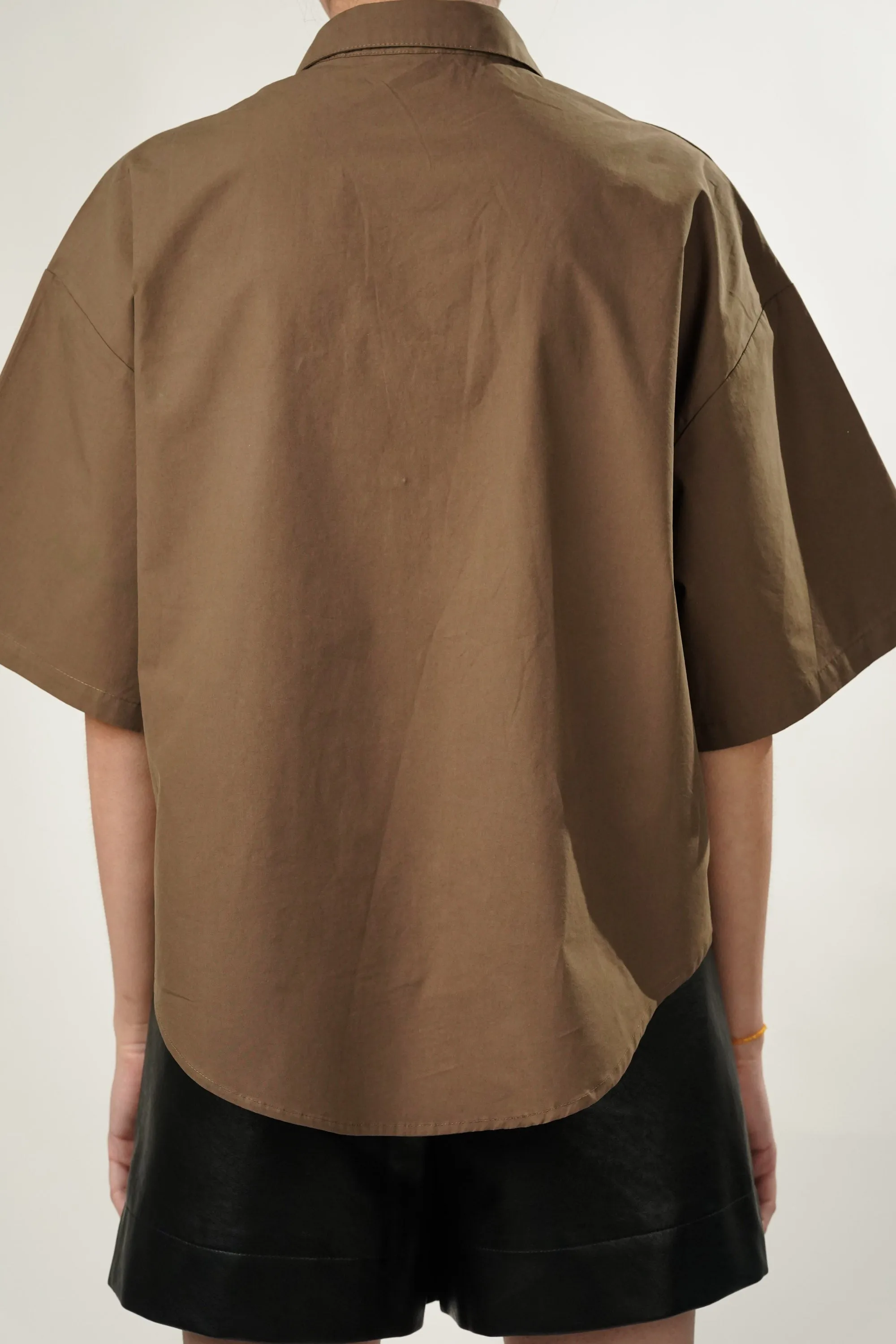 Crest Brown Oversized Shirt