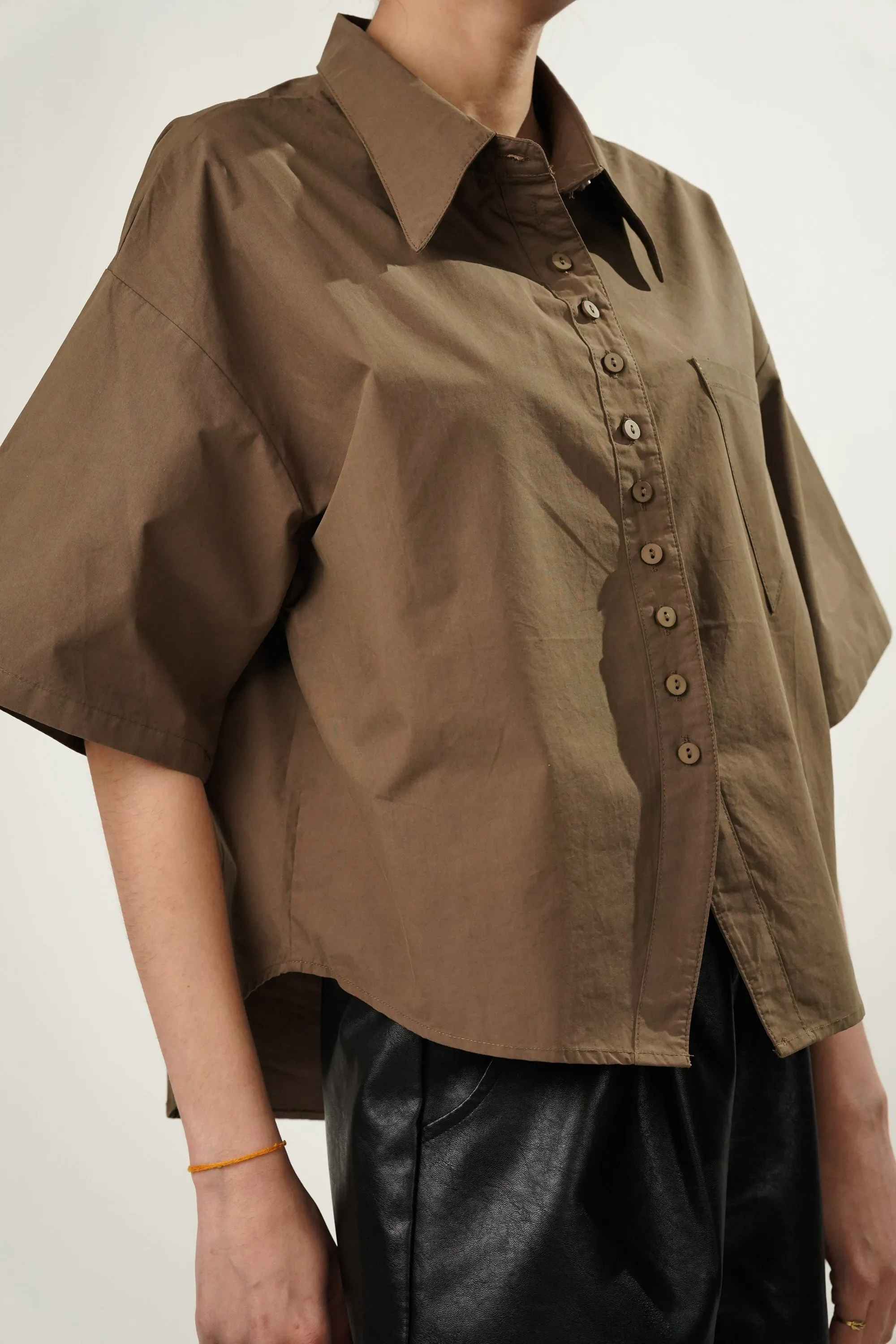 Crest Brown Oversized Shirt
