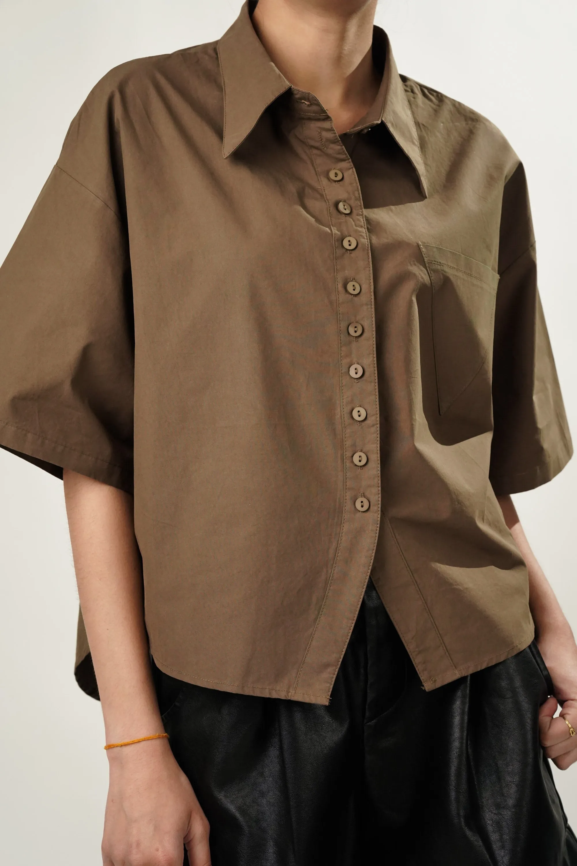 Crest Brown Oversized Shirt