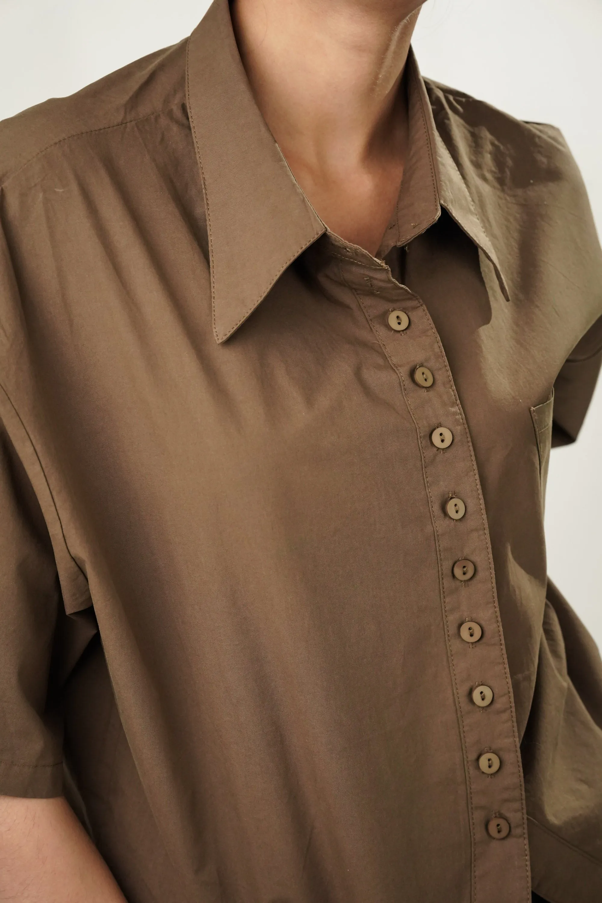 Crest Brown Oversized Shirt