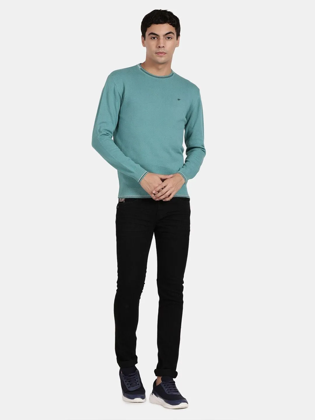 Crew Neck Porcelain Full Sleeve Pullover