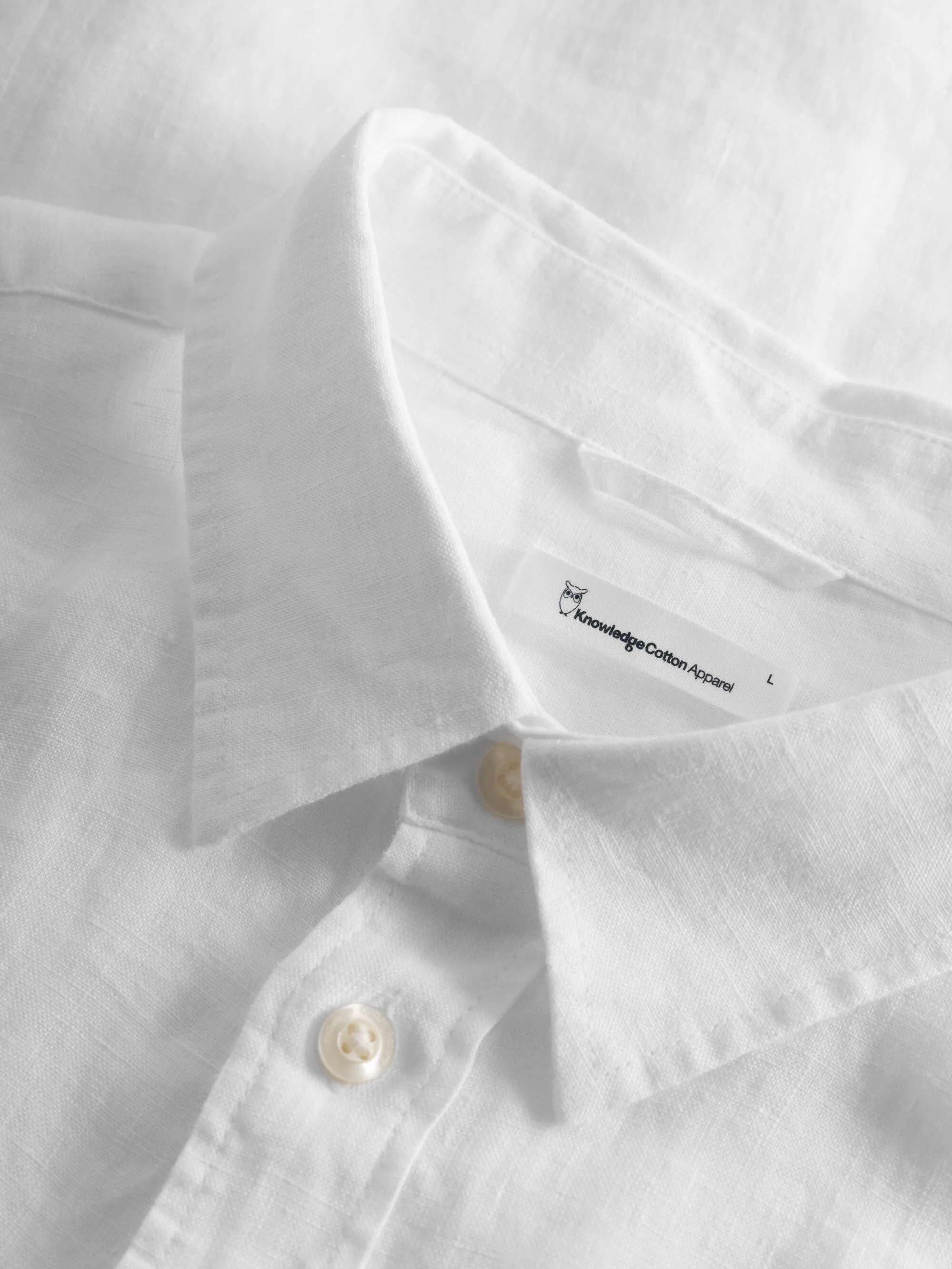 Custom fit linen shirt - Bright White