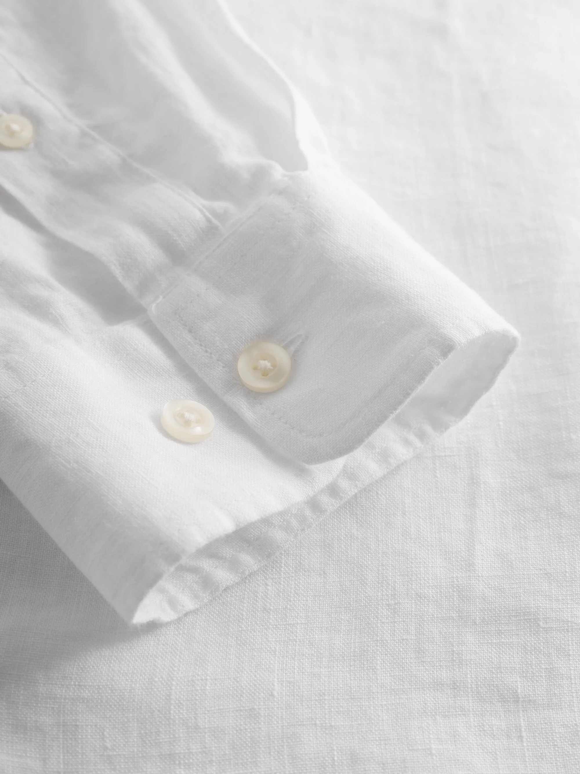 Custom fit linen shirt - Bright White