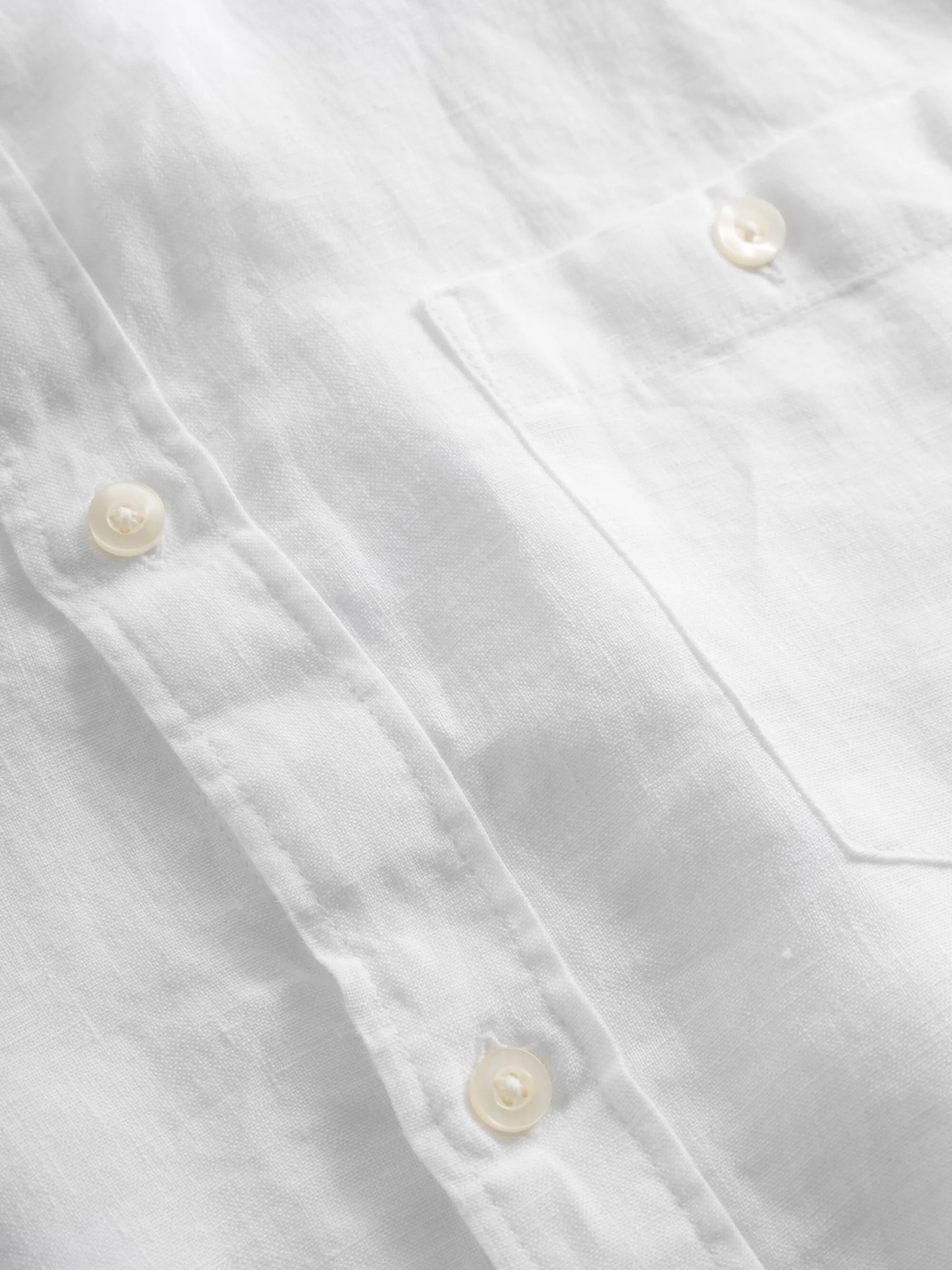 Custom fit linen shirt - Bright White