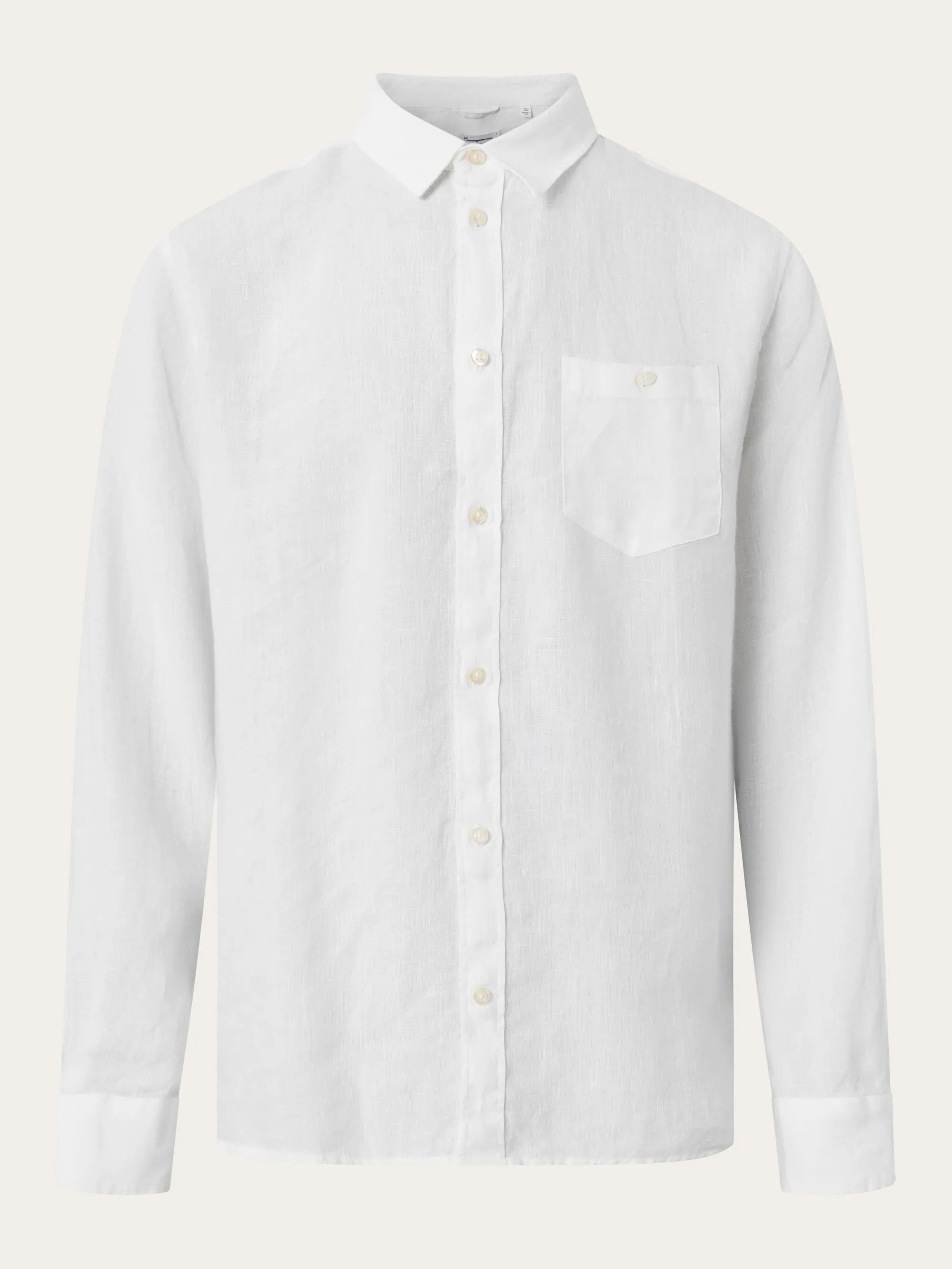 Custom fit linen shirt - Bright White
