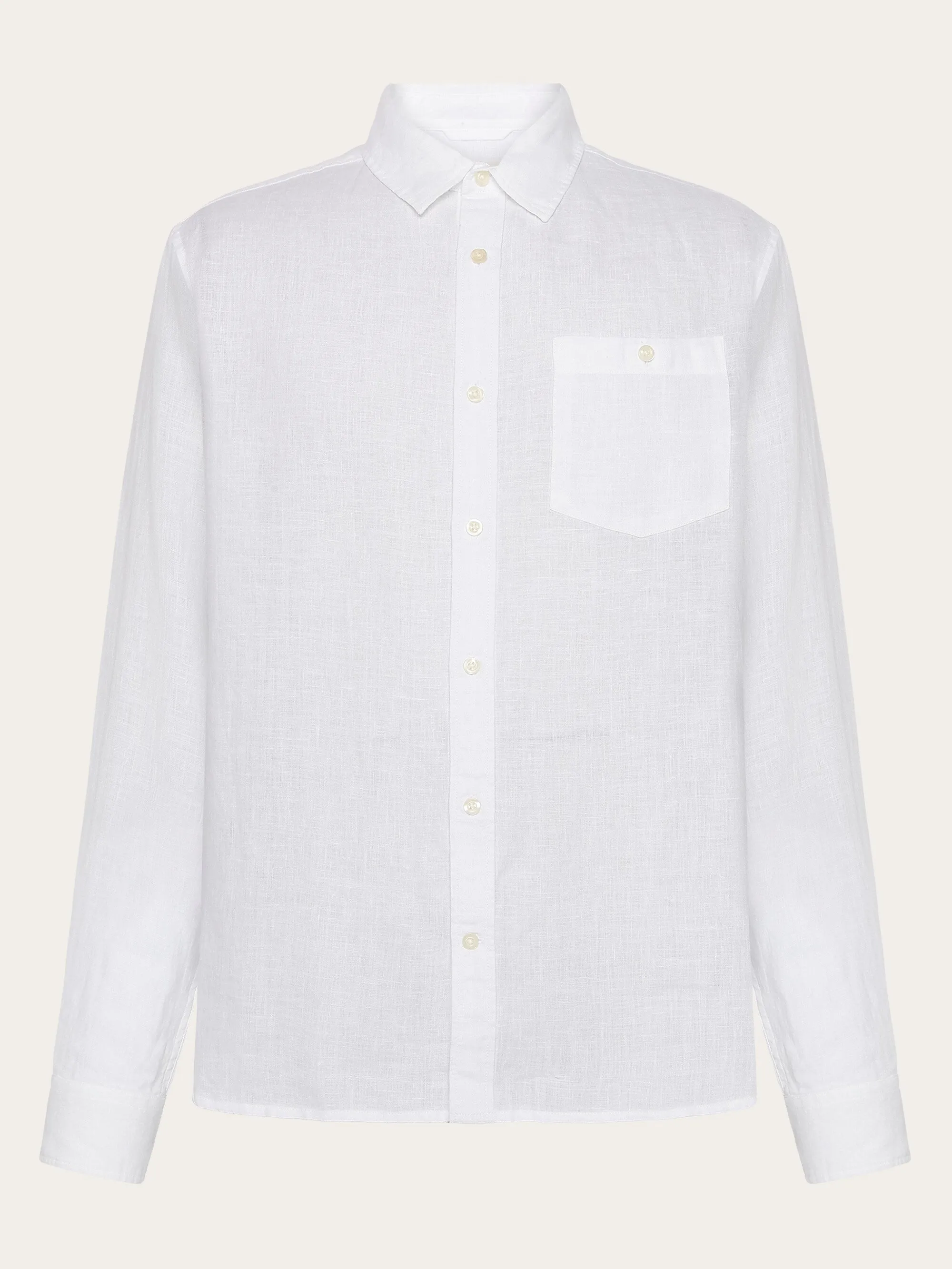 Custom fit linen shirt - Bright White