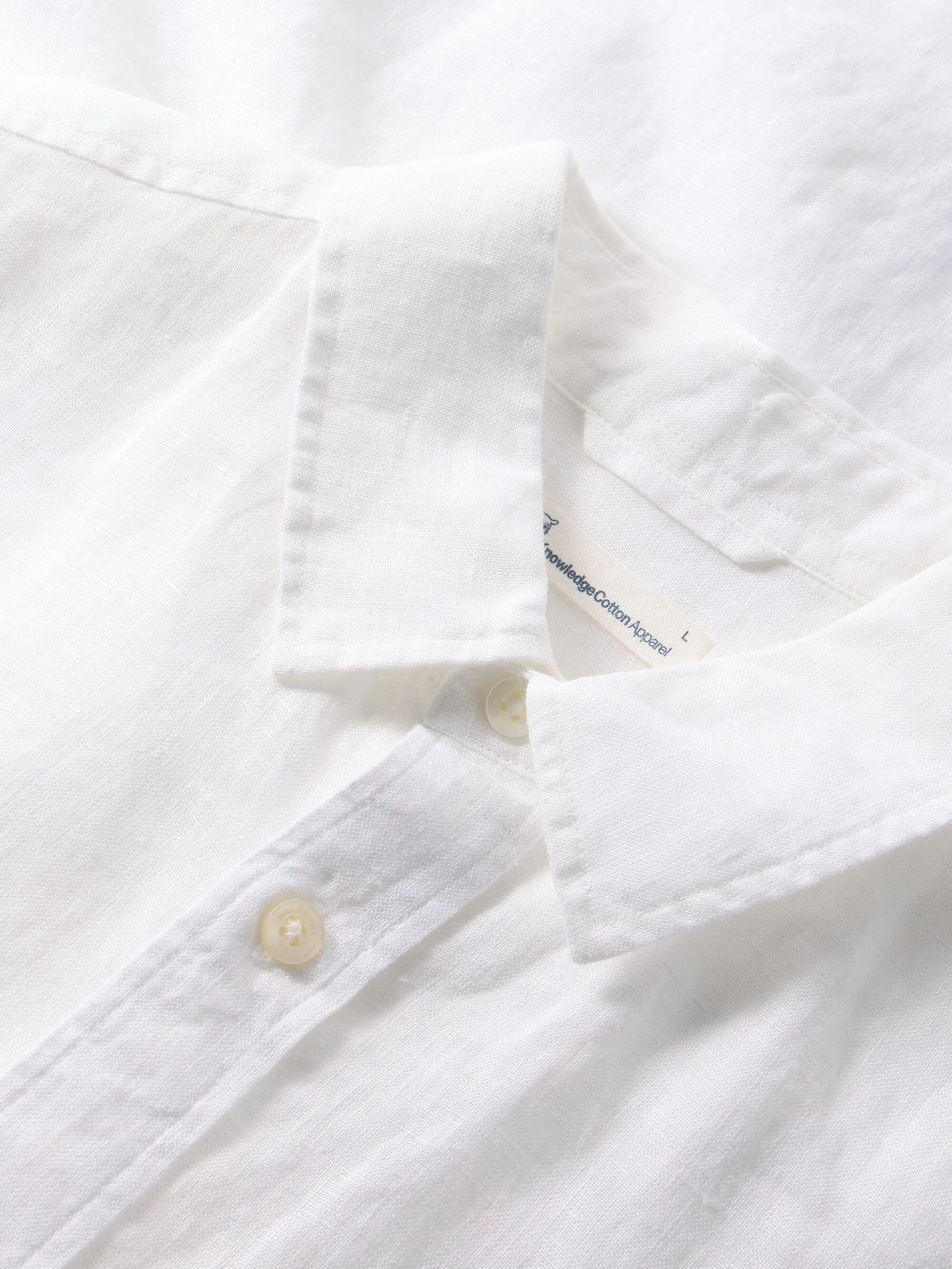 Custom fit linen shirt - Bright White
