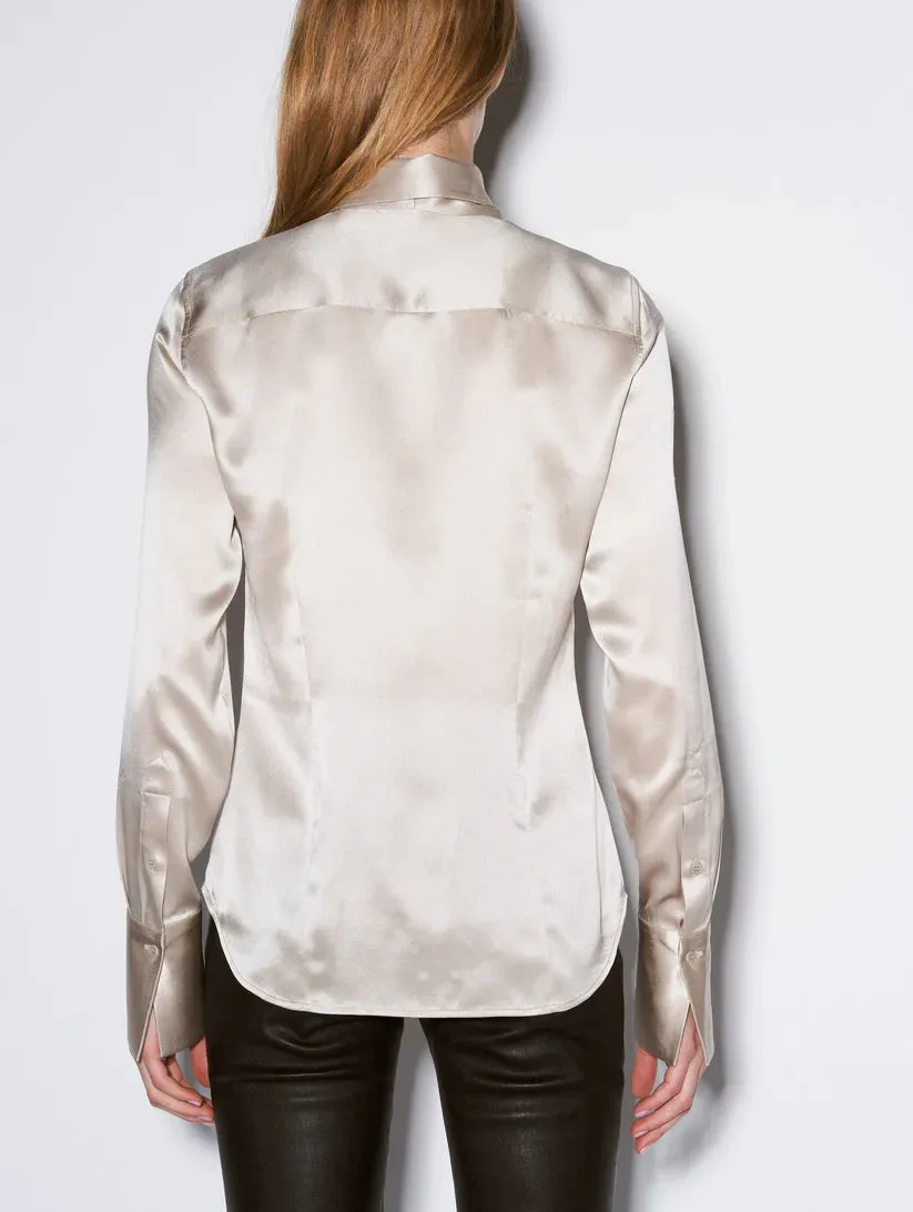 D1402HCA Silk satin pussy bow blouse