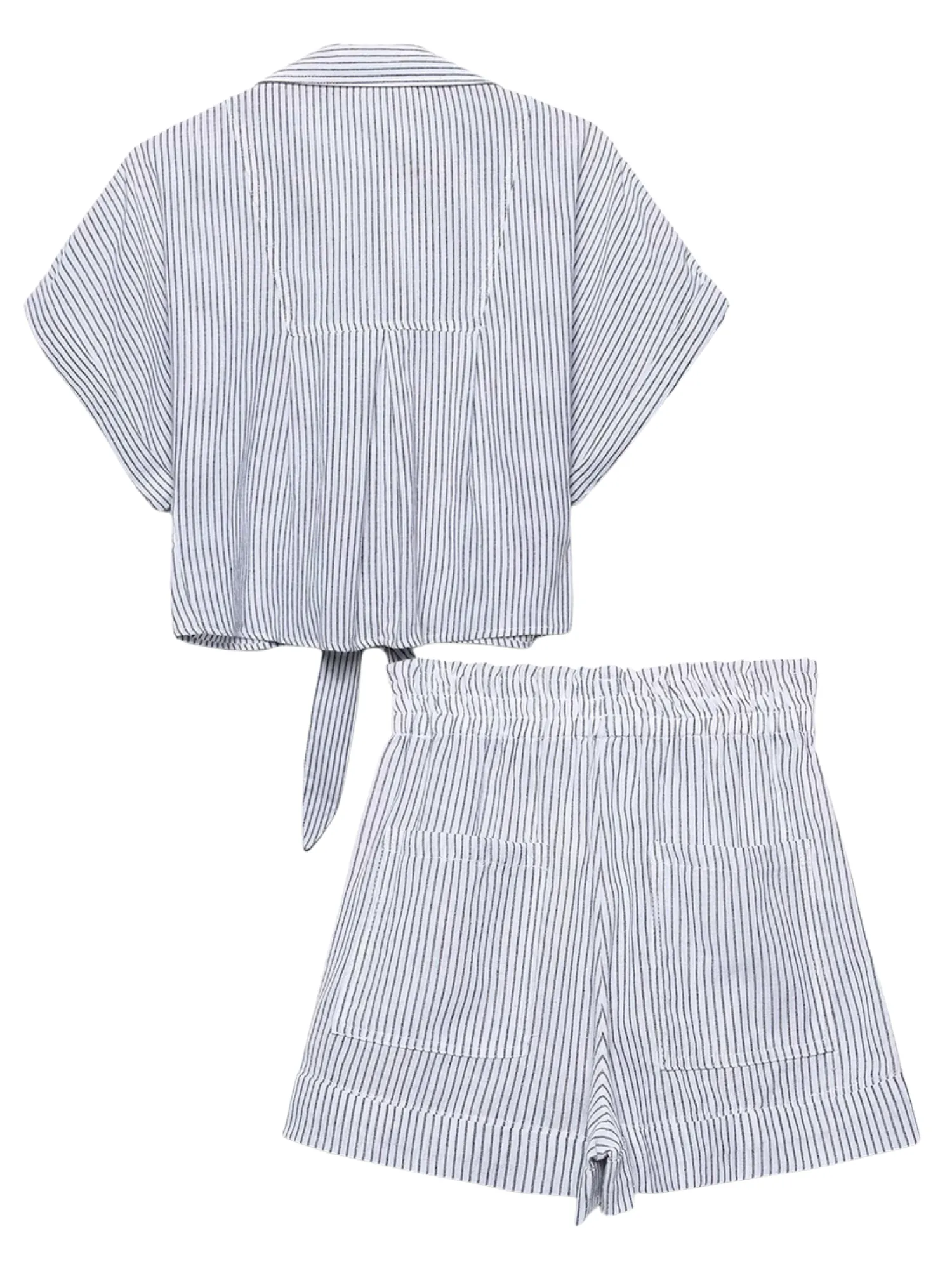 'Danny' Tie Stripe Shirt & Shorts Set