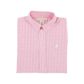 Dean's List Dress Shirt - Hamptons Hot Pink Windowpane with Multicolor Stork