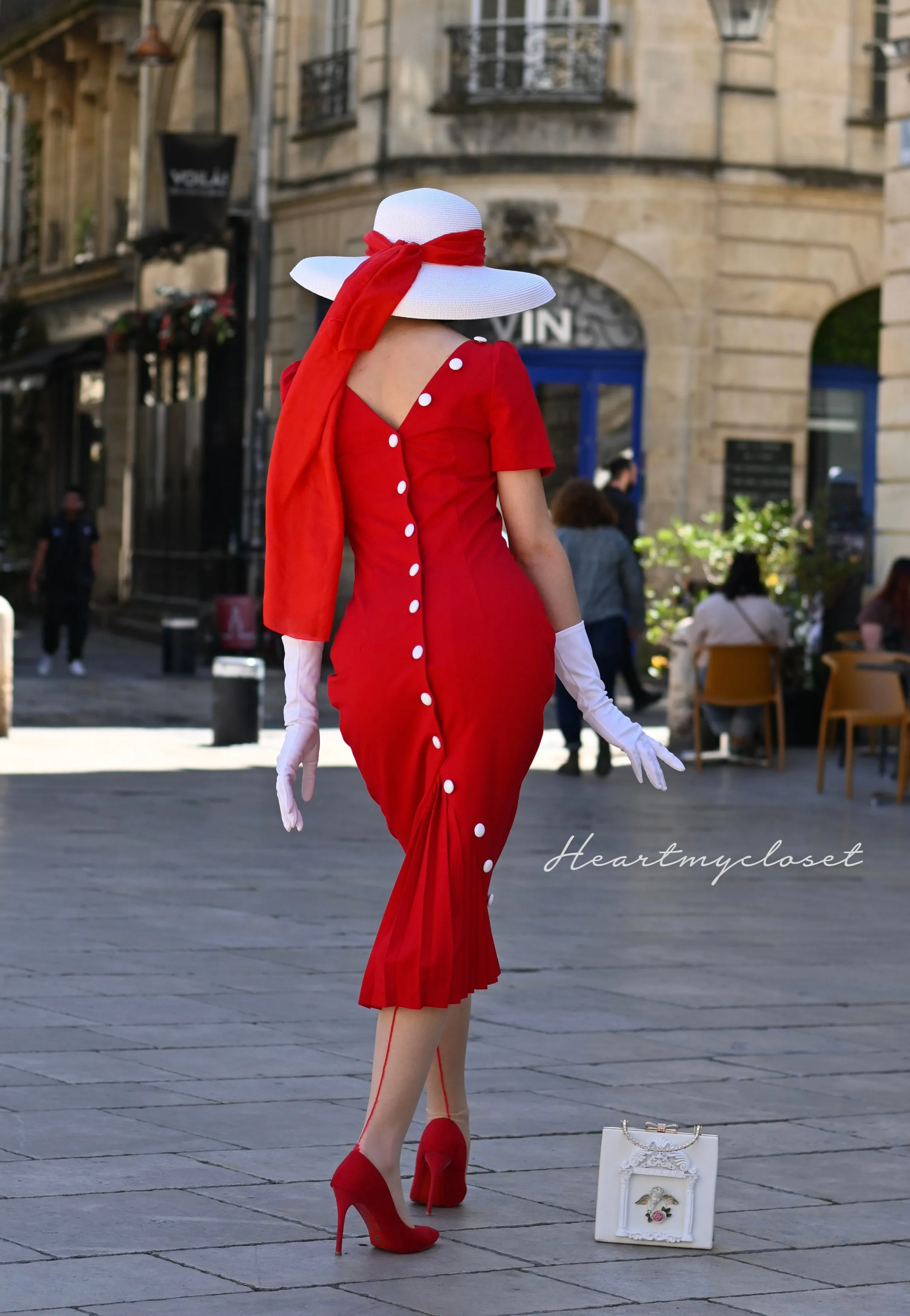 Deborah - SHORT SLEEVE pleated back pencil dress