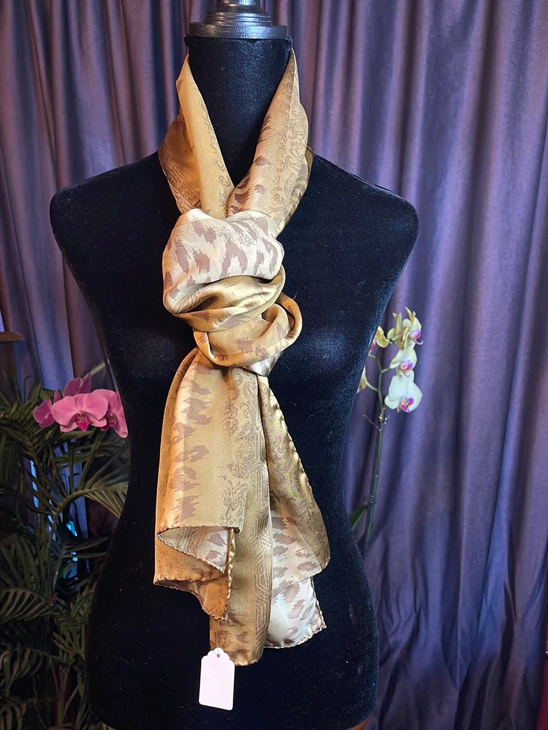 Designer, Vintage Jaeger Oblong Silk Scarf