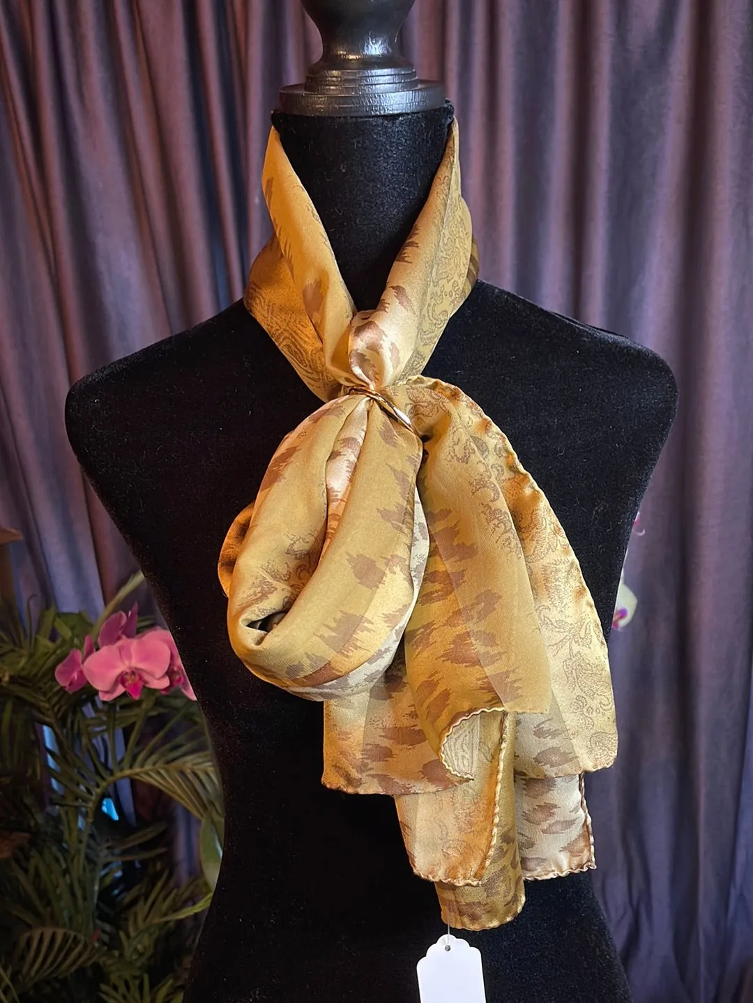 Designer, Vintage Jaeger Oblong Silk Scarf