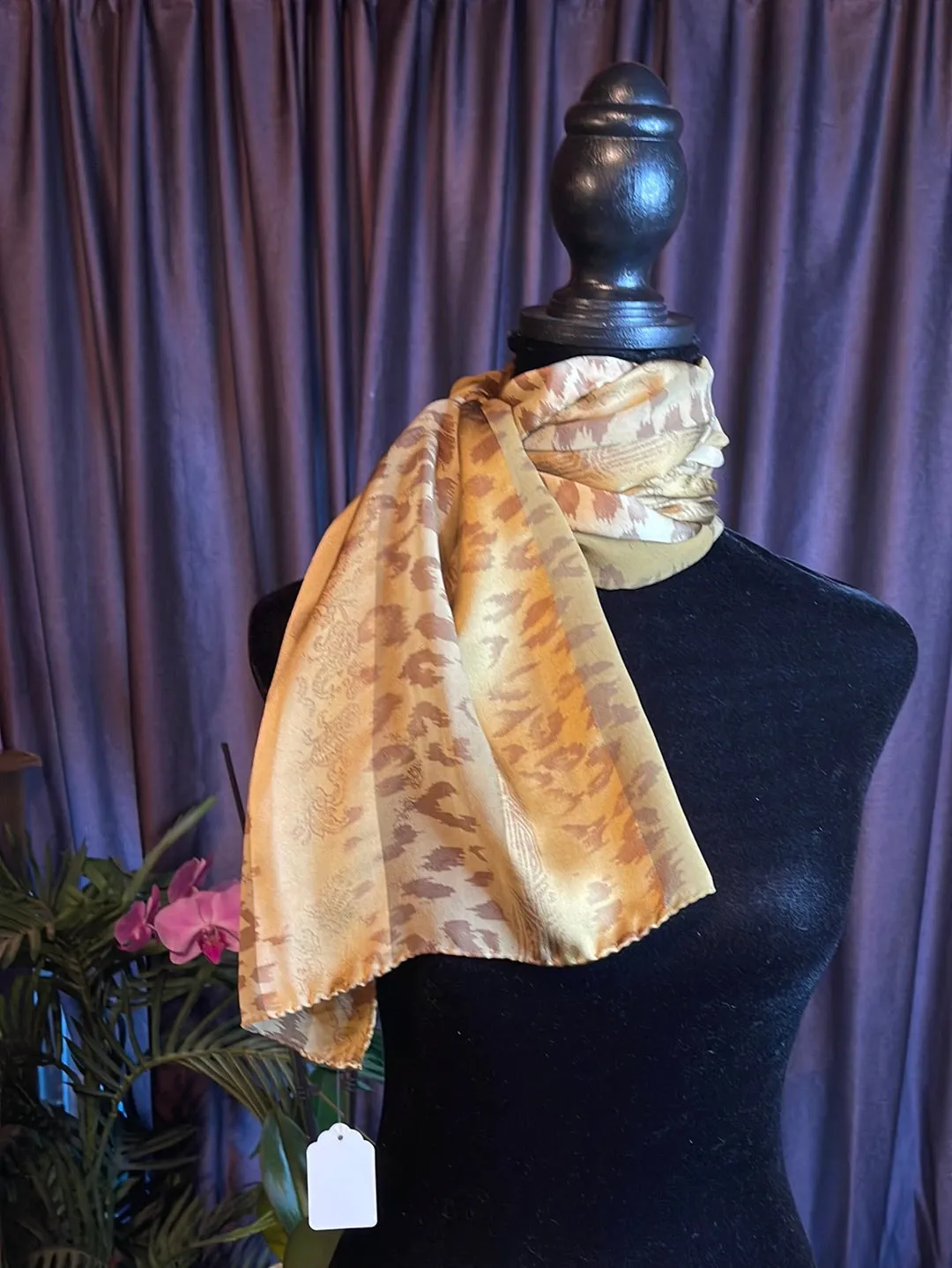 Designer, Vintage Jaeger Oblong Silk Scarf