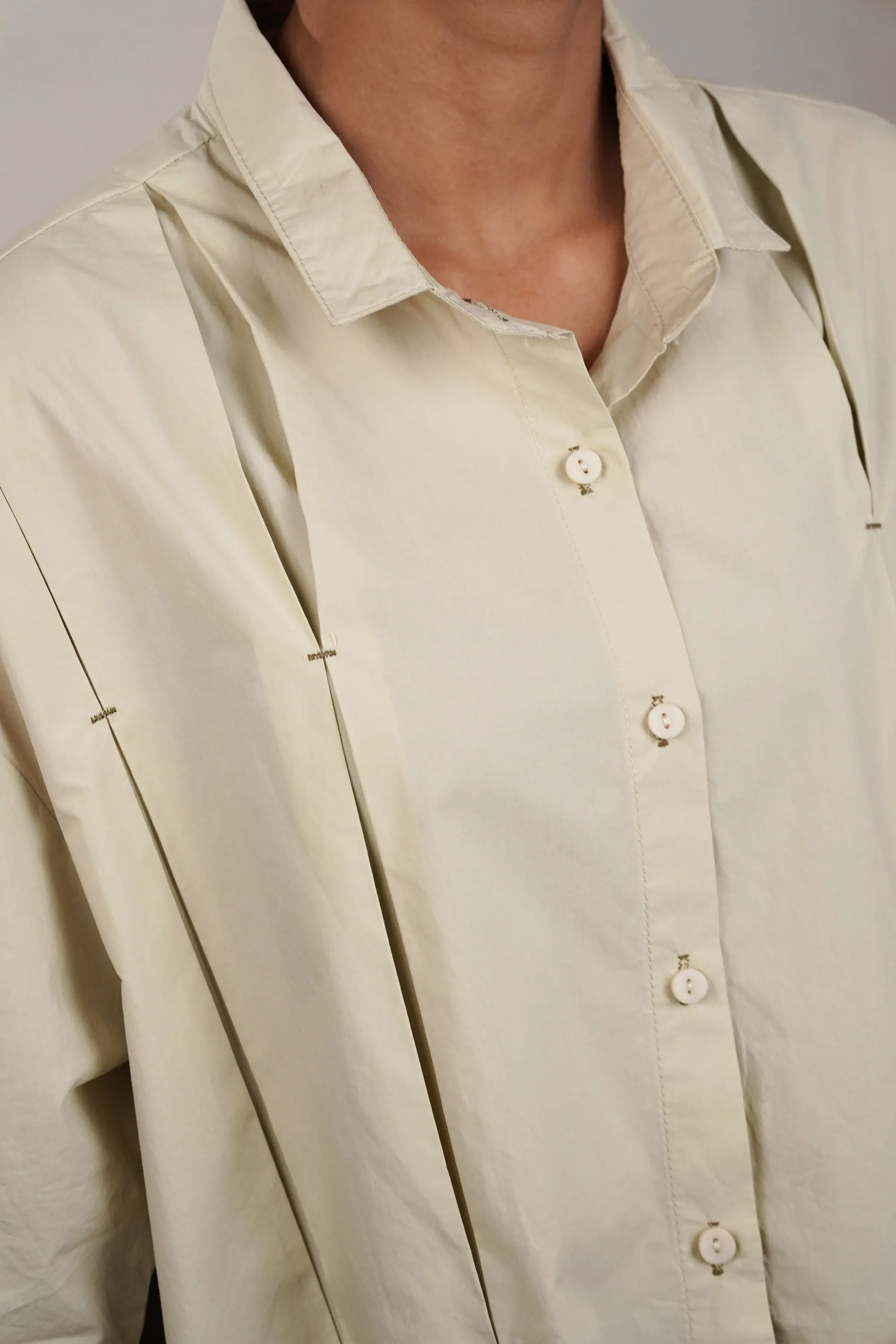 Dew Drop Pleated Oversized Shirt