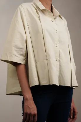 Dew Drop Pleated Oversized Shirt