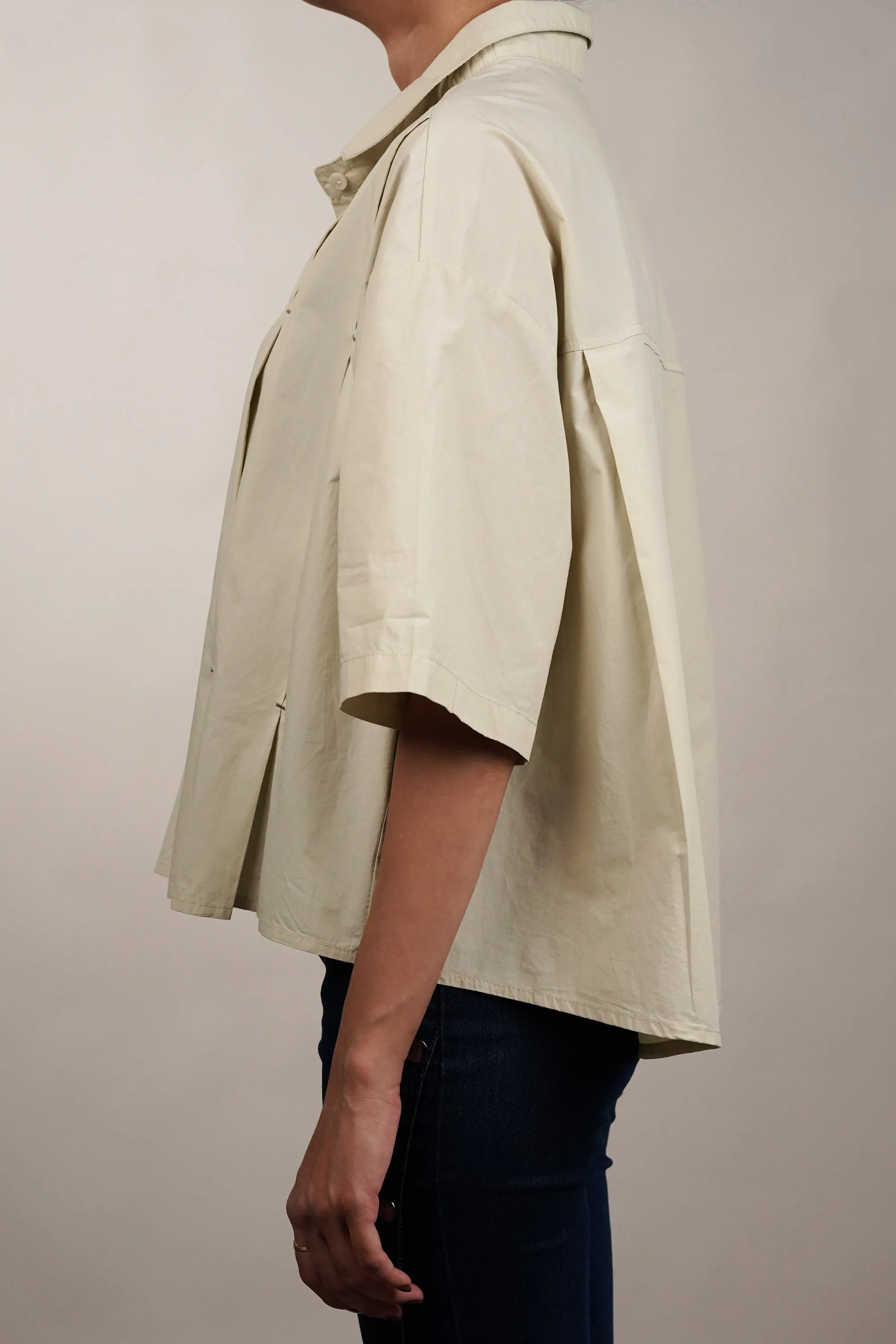 Dew Drop Pleated Oversized Shirt