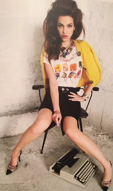 Dsquared2 - White Short Sleeve Graphic and Embroidered Tee - M