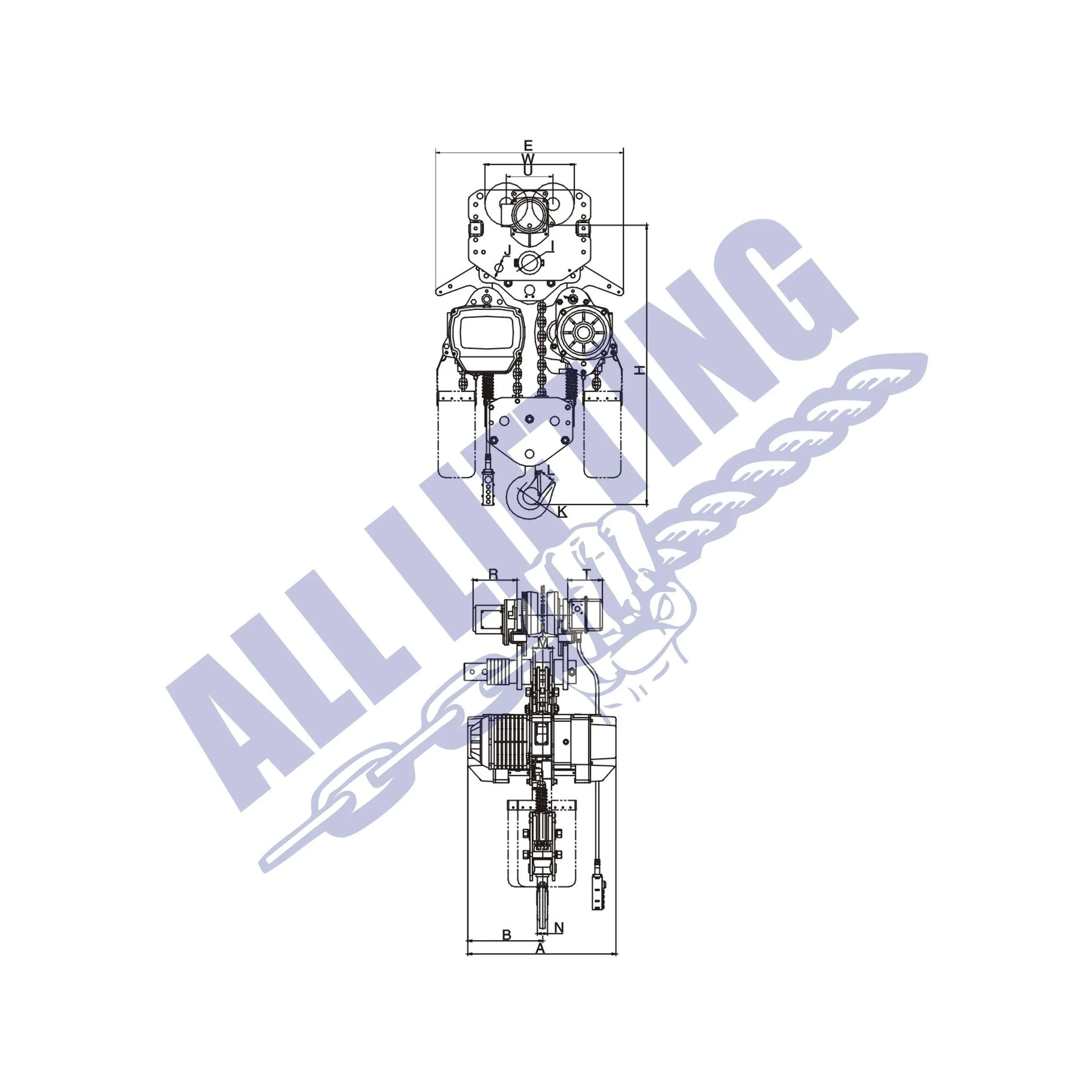 Electric Chain Hoist with Electric Trolley 10t-ALS