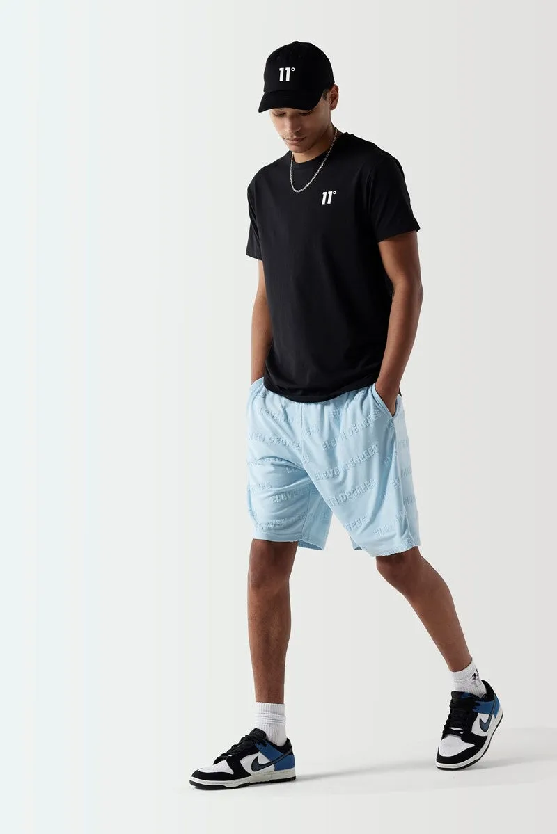 Embossed Towelling Shorts - Ice Blue