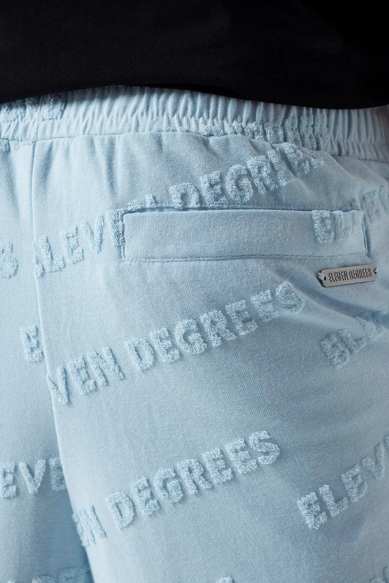 Embossed Towelling Shorts - Ice Blue