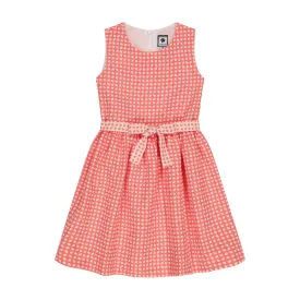 Emma Party Dress Coral Daisy Brocade