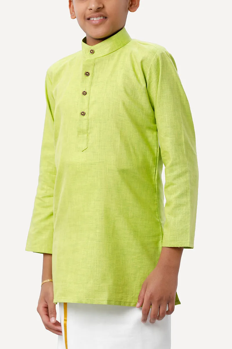 Exotic - Light Green Kurta and Matching Fixit Dhoti 2 In 1 Set For Kids | Uathayam