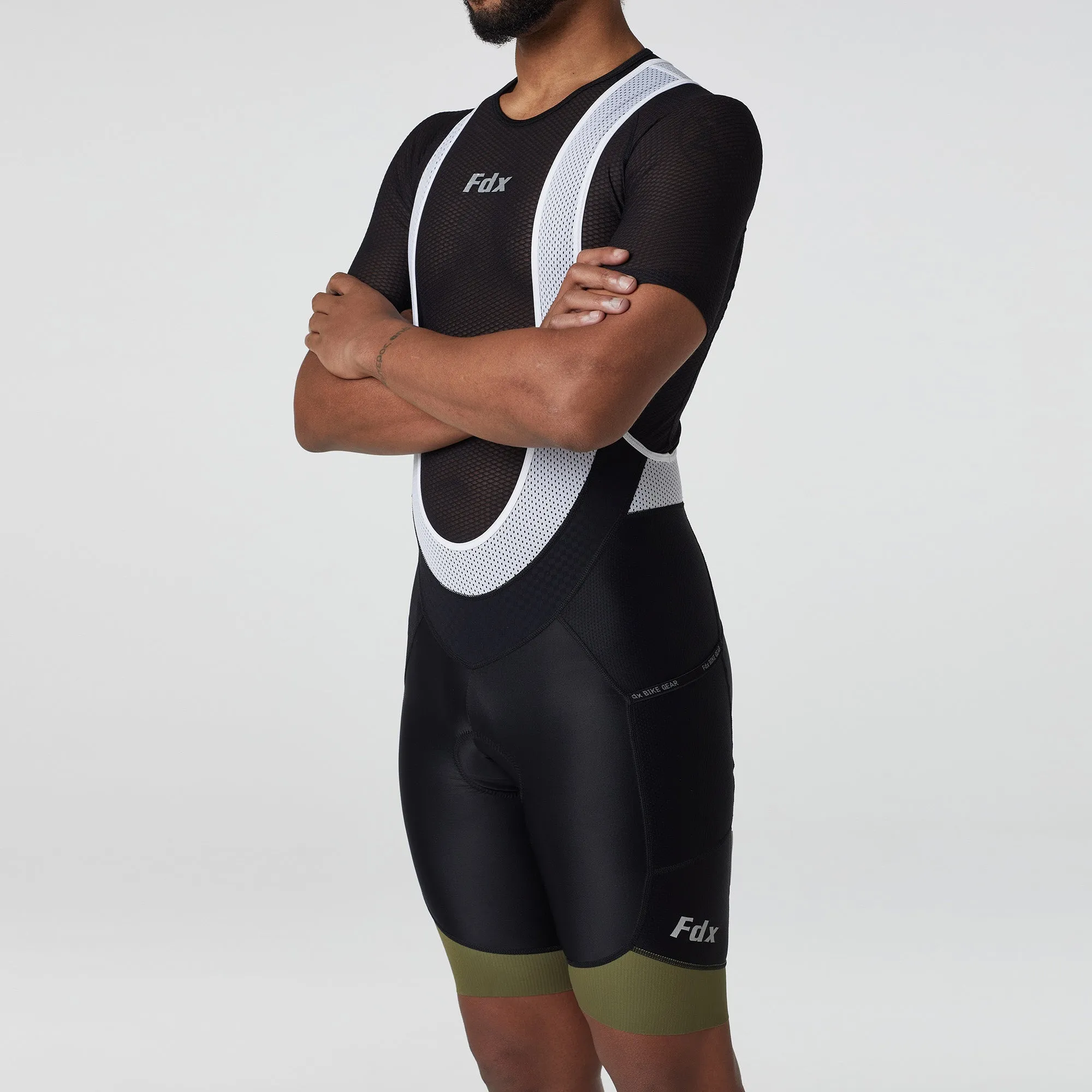 Fdx Essential Green Men's & Boy's Summer Cycling Cargo Bib Shorts