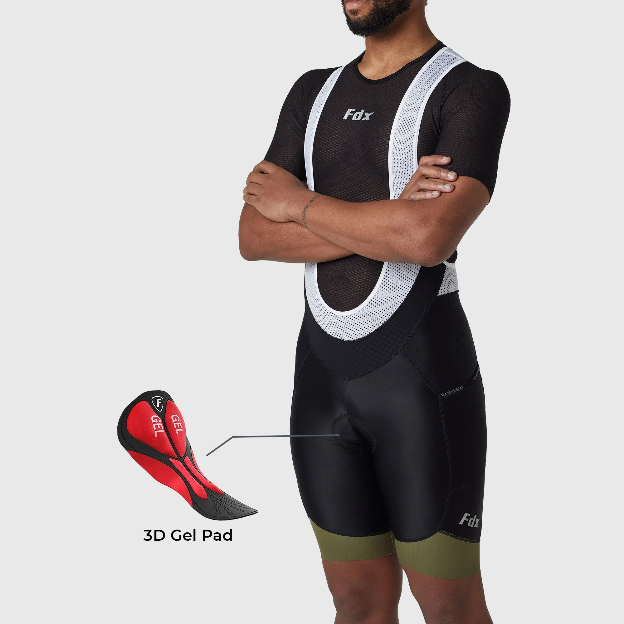 Fdx Essential Green Men's & Boy's Summer Cycling Cargo Bib Shorts