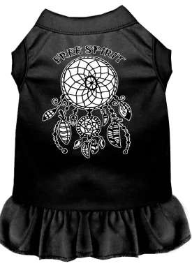 Free Spirit Screen Print Dog Dress Black Lg (14)
