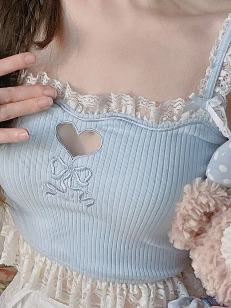 Getadme Japanese White Kawaii Lolita Blouse Women Bubble Sleeve Sweet Cute Blouse Female Slim Bow Korean Style Blouse Summer New