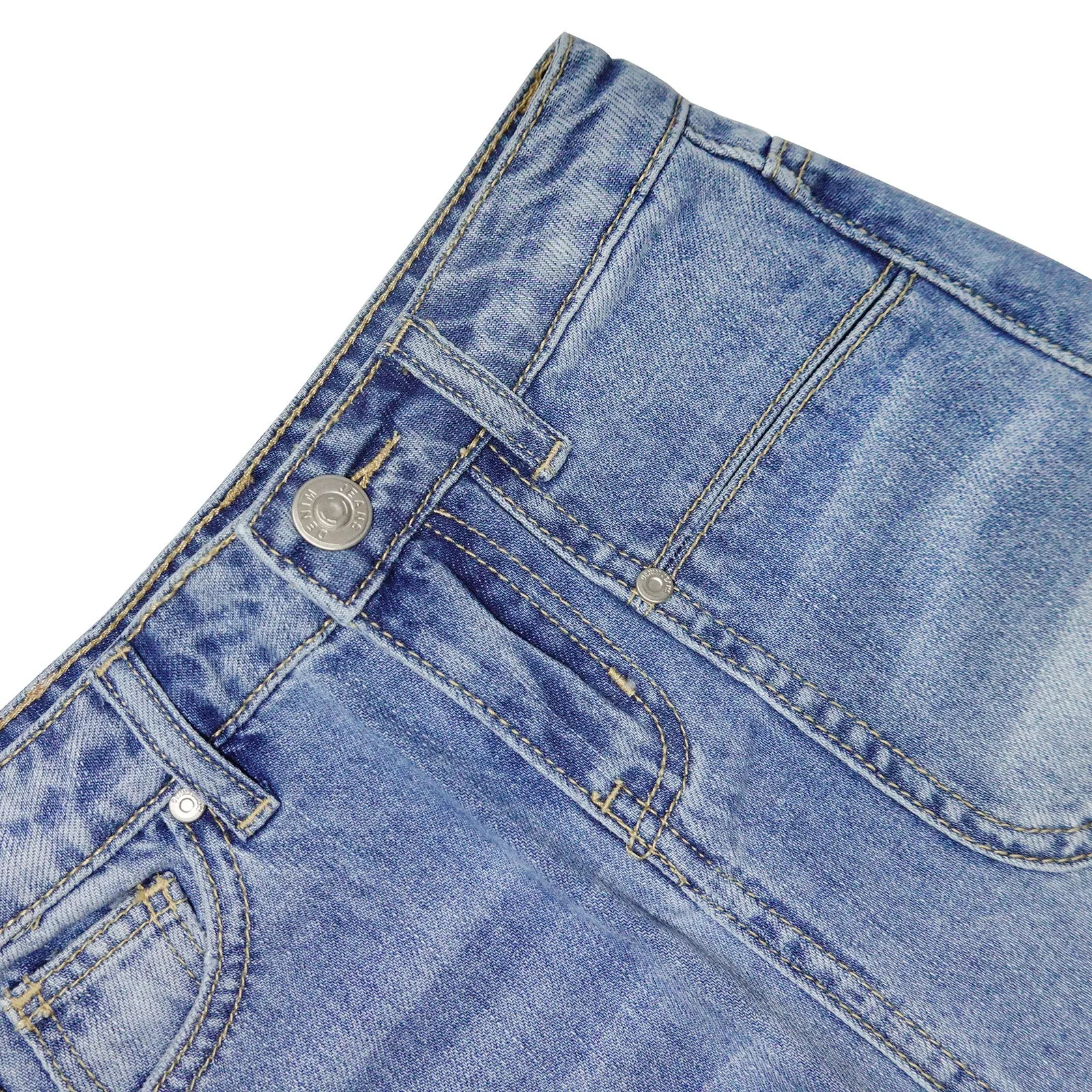Girls Denim Dress,Cute Rippe Frayed Raw Hem Simple Design Summer Short Skirts