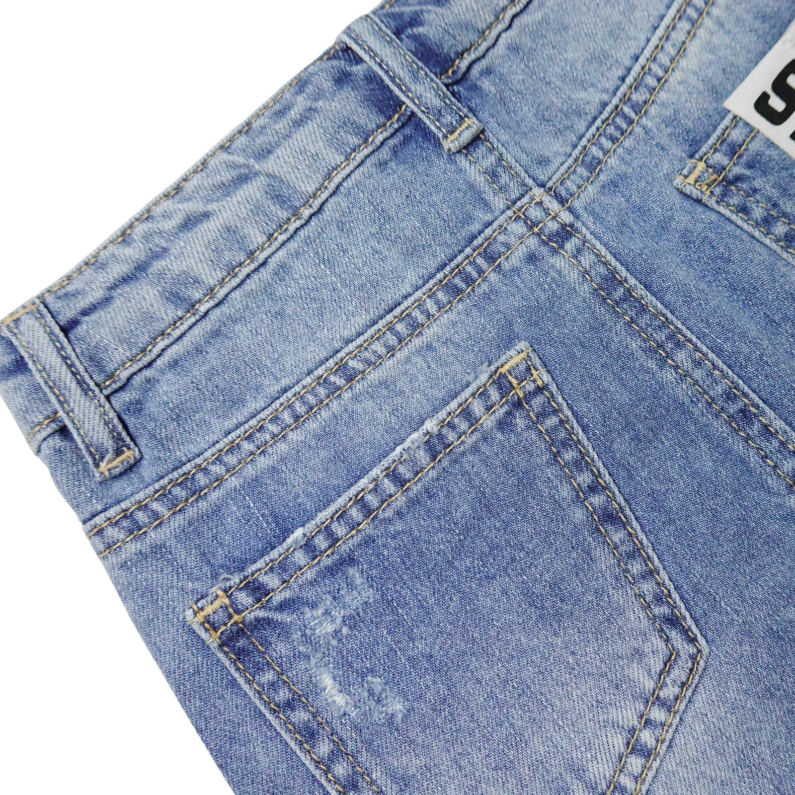 Girls Denim Dress,Cute Rippe Frayed Raw Hem Simple Design Summer Short Skirts