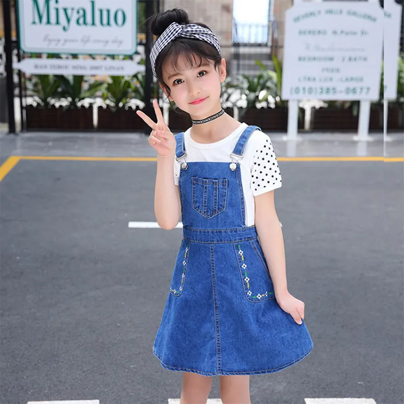 Girls Front Pocket Denim Dress 4T-10T