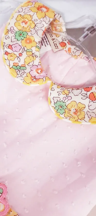 Girl's Pink "Liberty" Plumetti Dress With Belt