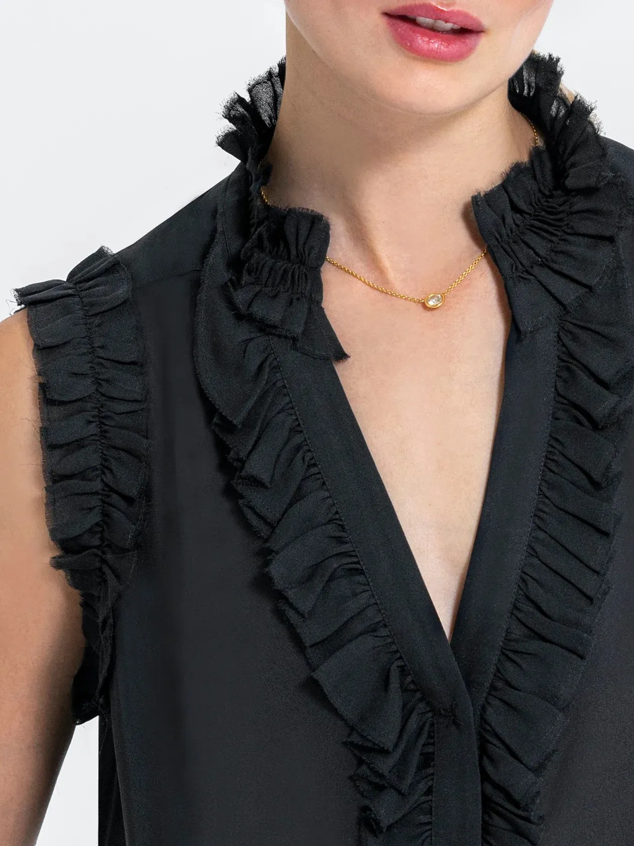 Silk Spring Soiree Blouse: Sleeveless and Stylish