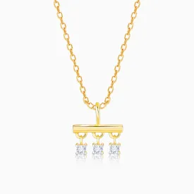 Gold Triple Jewel Diamond Pendant