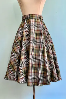 Sophia Green Checkered Circle Skirt by Banned
