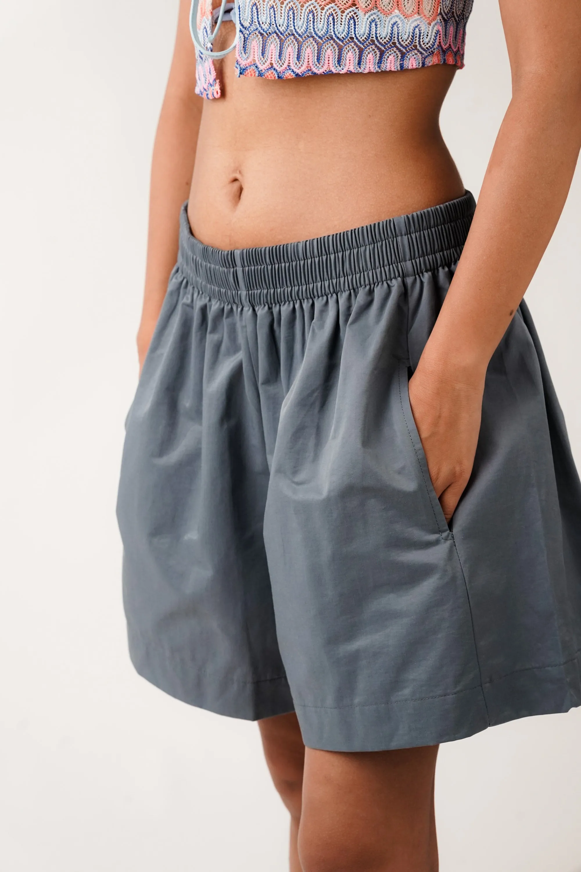 Grey Elasticated Shorts