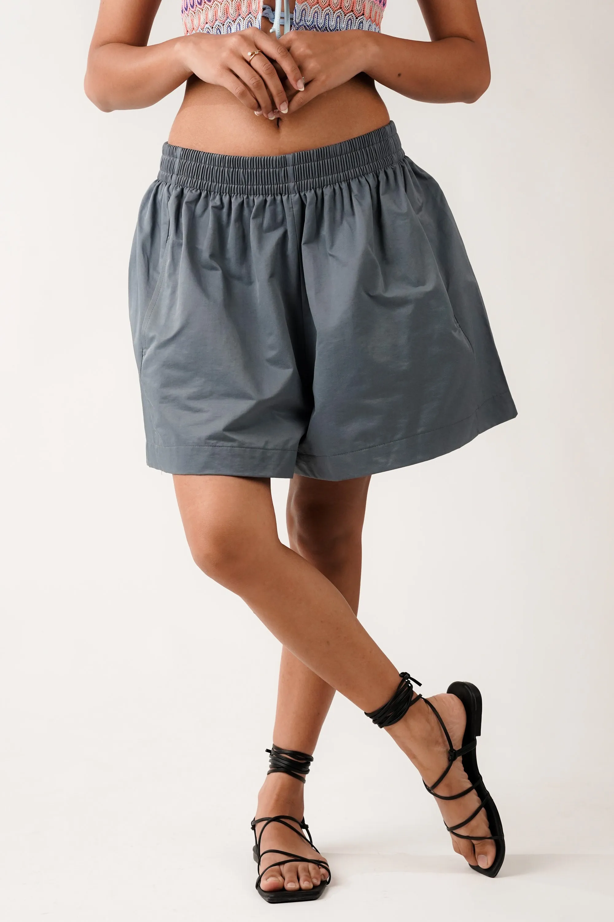 Grey Elasticated Shorts