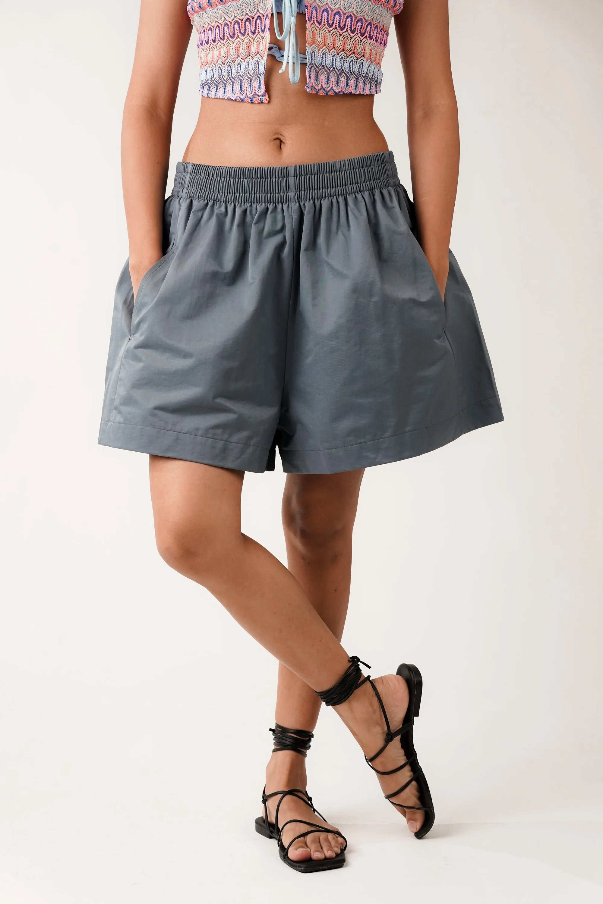 Grey Elasticated Shorts