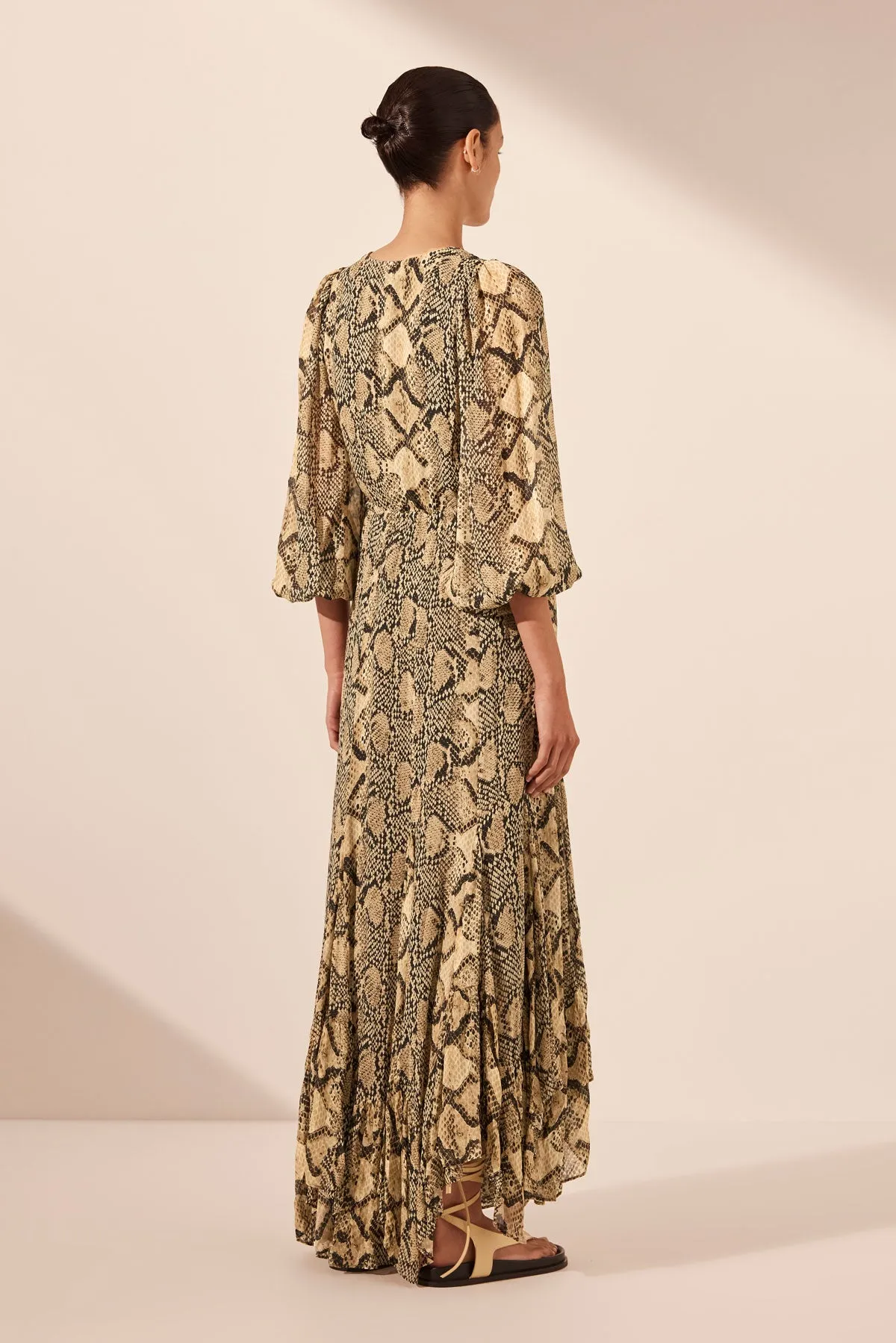 HADIYA LACE FRONT DRAWSTRING MAXI DRESS
