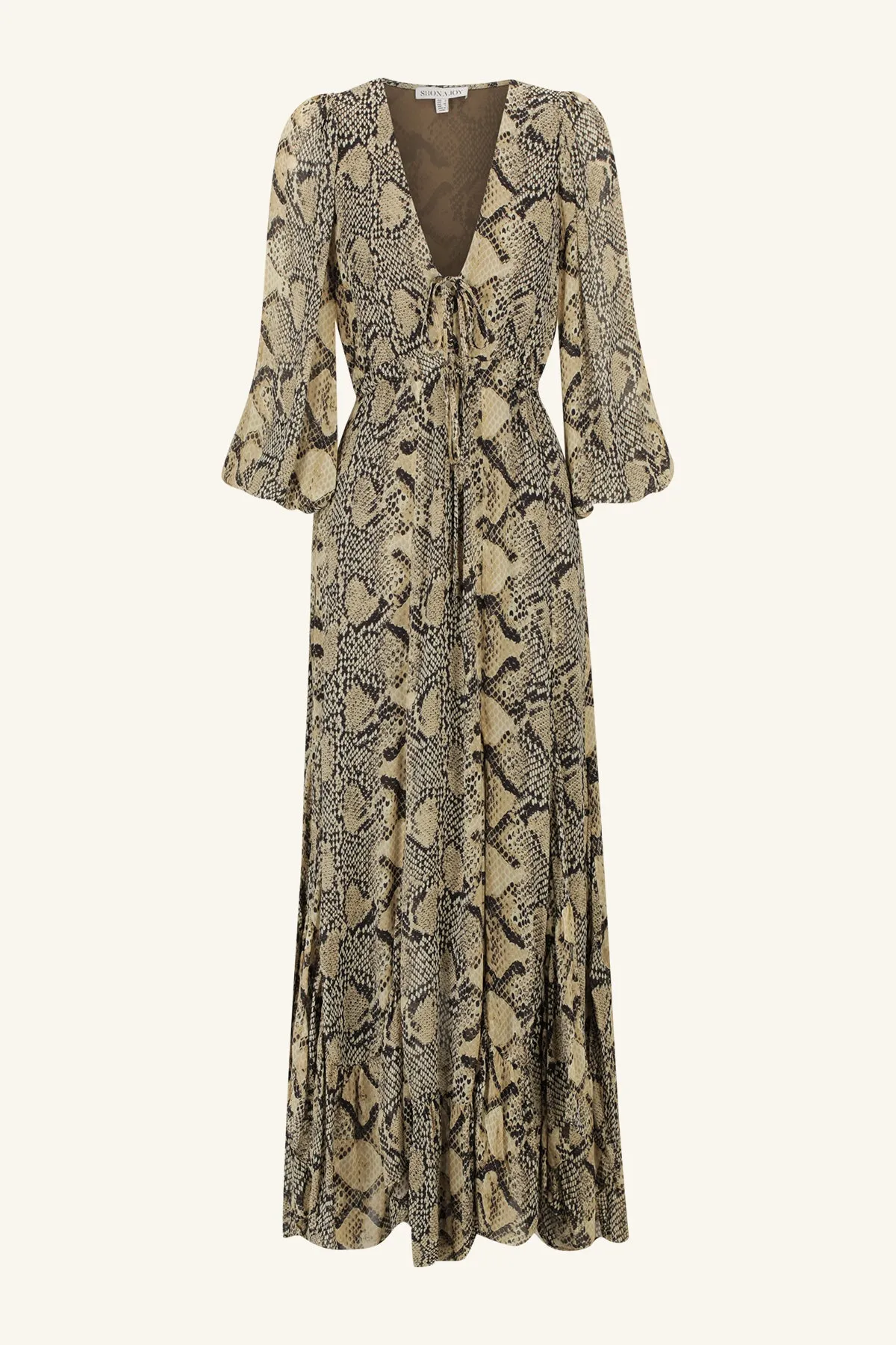 HADIYA LACE FRONT DRAWSTRING MAXI DRESS