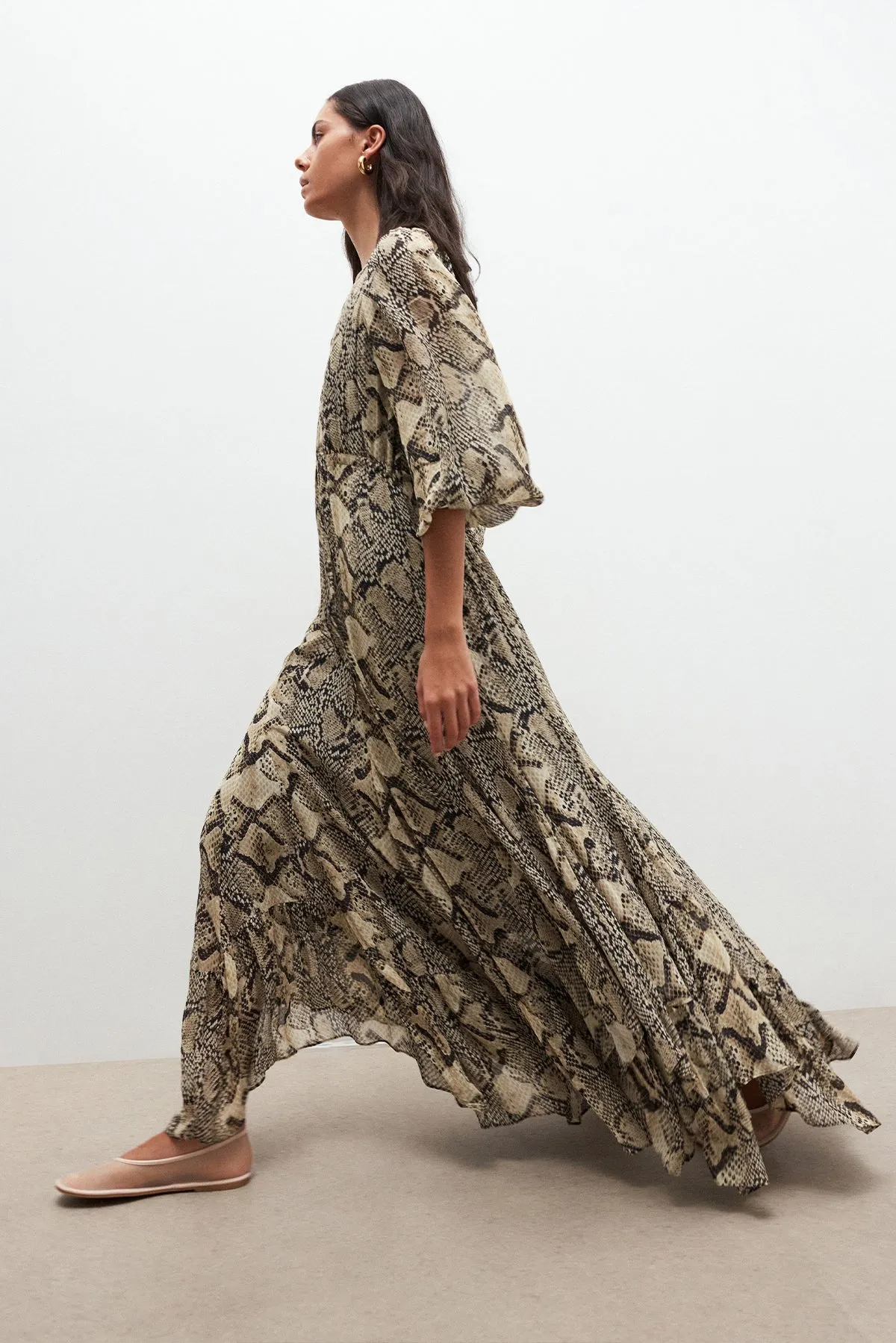HADIYA LACE FRONT DRAWSTRING MAXI DRESS