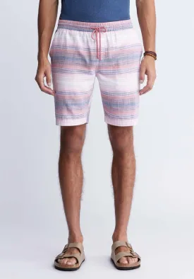 Hoggers Men's Striped Shorts in Mineral Red - BM24349A