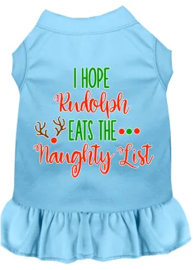 Hope Rudolph Eats Naughty List Screen Print Dog Dress Baby Blue Xxl