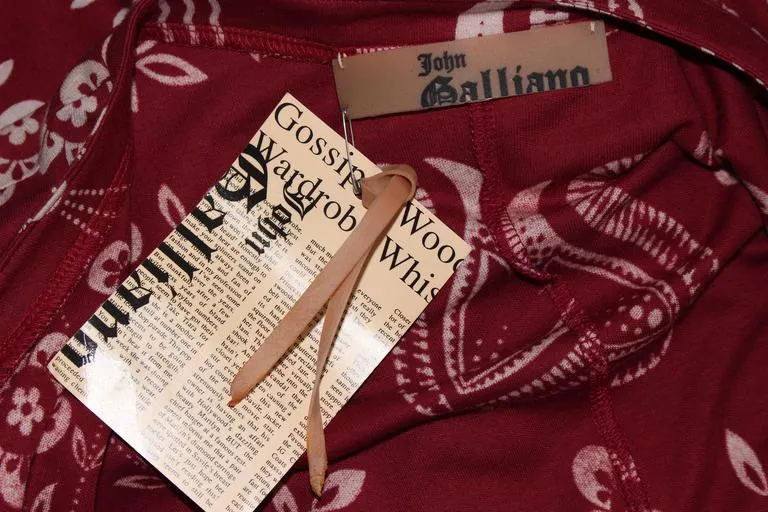 JOHN GALLIANO Burgundy Patterned Onesie Size 6