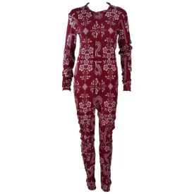 JOHN GALLIANO Burgundy Patterned Onesie Size 6