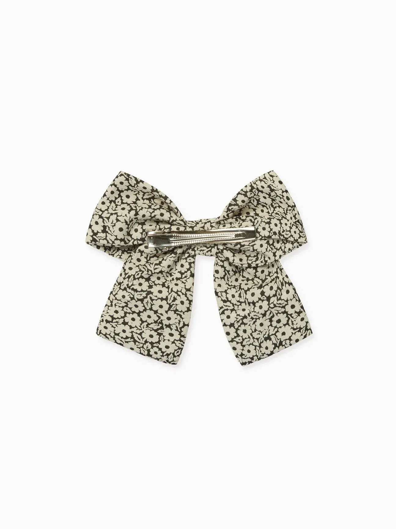 large bow clip black floral